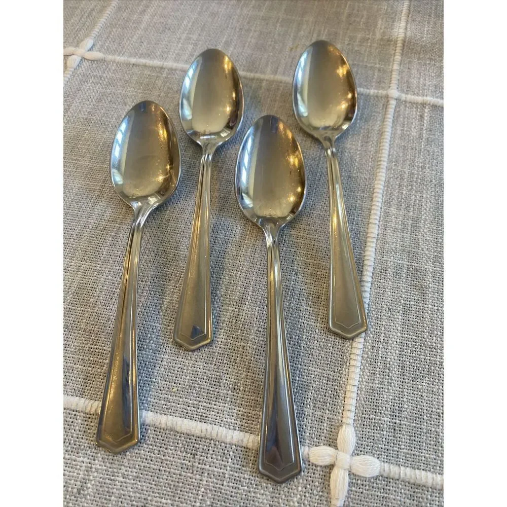 Set of 4 SILCO Stainless 6” Spoon by International Silver INS57 USA- 18-8